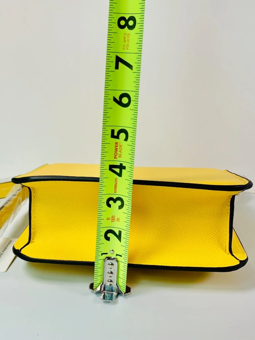 Gold Initial H Closure Crossbody Shoulder Bag Vibrant Yellow Box Silhouette